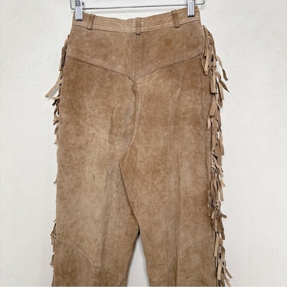 Danier Womens 2 Vintage Fringe Cowboy Western Faux Leather Pant - Picture 10 of 16